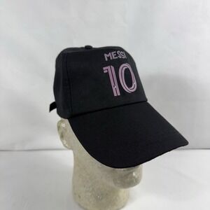 Lionel Messi Inter Miami CF 10 Hat Cap Black Pink Adjustable Soccer MLS